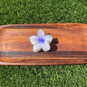 Beautiful White and Purple Flower beach hibiscus flower hair clip